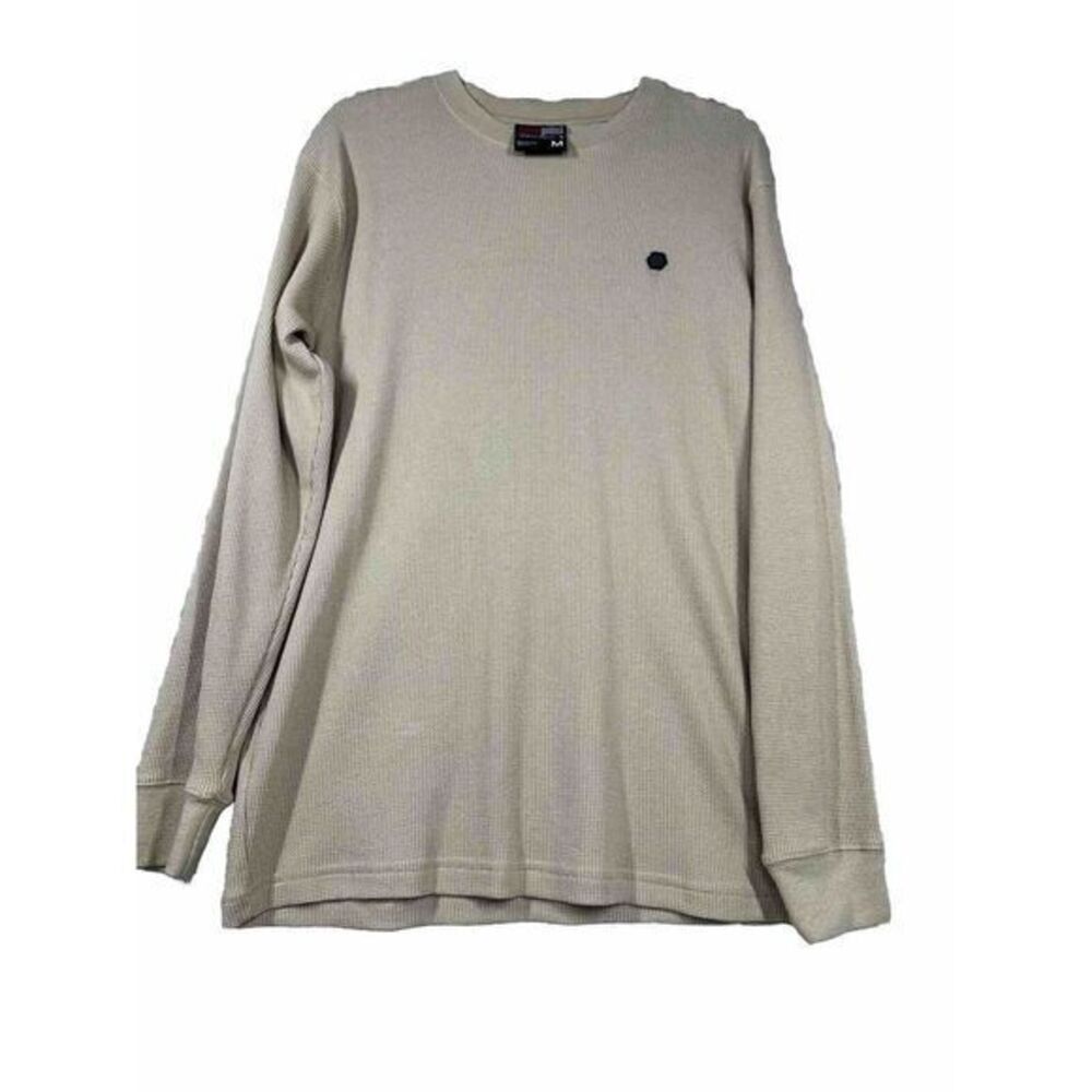 Vintage South Pole‎ Sweater Men Medium Solid Beige  Crew Neck Y2K